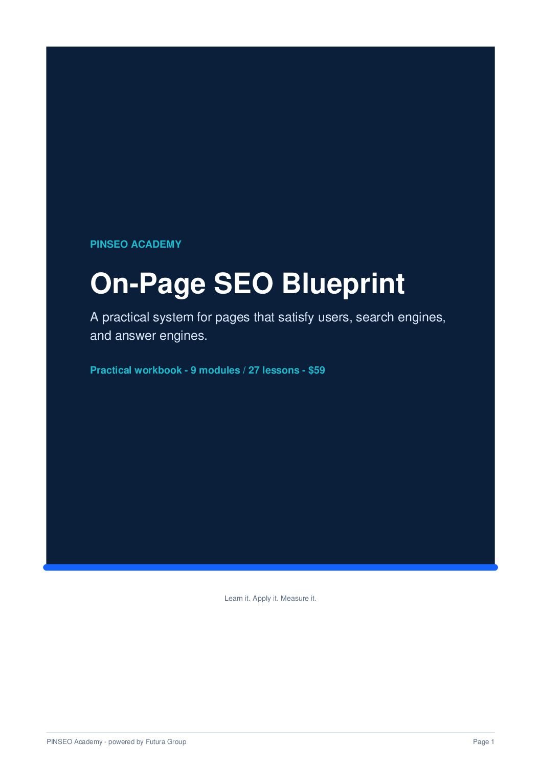 On-page SEO checklist and course workbook for business websites