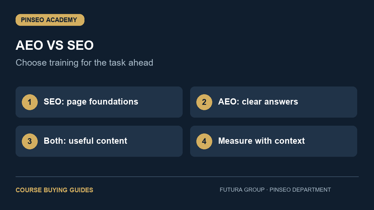 AEO vs SEO: 5 Smart Checks Before Buying Training