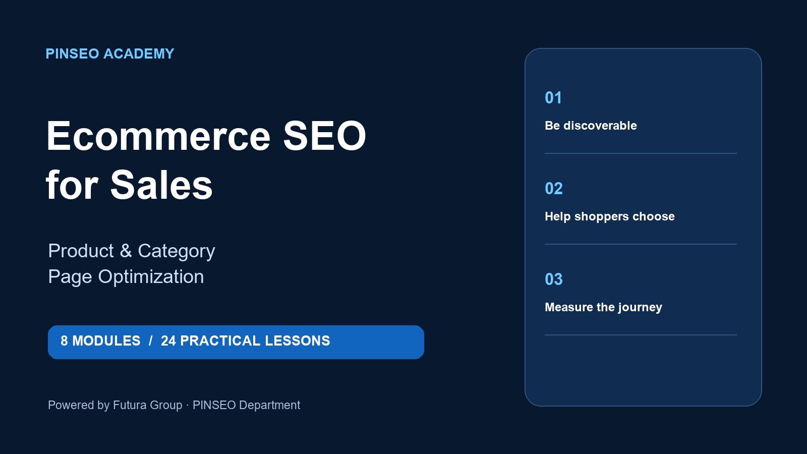 Ecommerce SEO course for product and category page optimization
